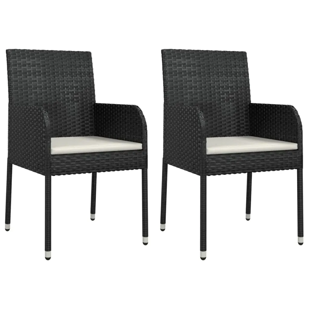 9 Piece Garden Dining Set with Cushions Black Poly Rattan Price