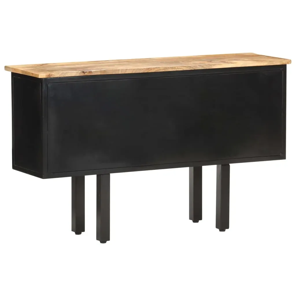 Sideboard 110x30x65 cm Solid Rough Mango Wood and Steel Price