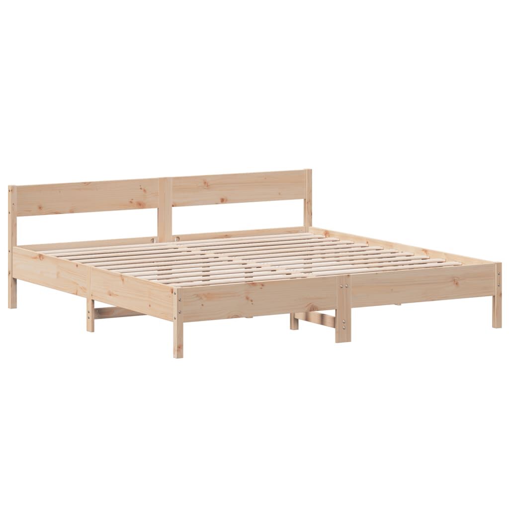 Bed Frame without Mattress 183x203 cm King Solid Wood Pine Price