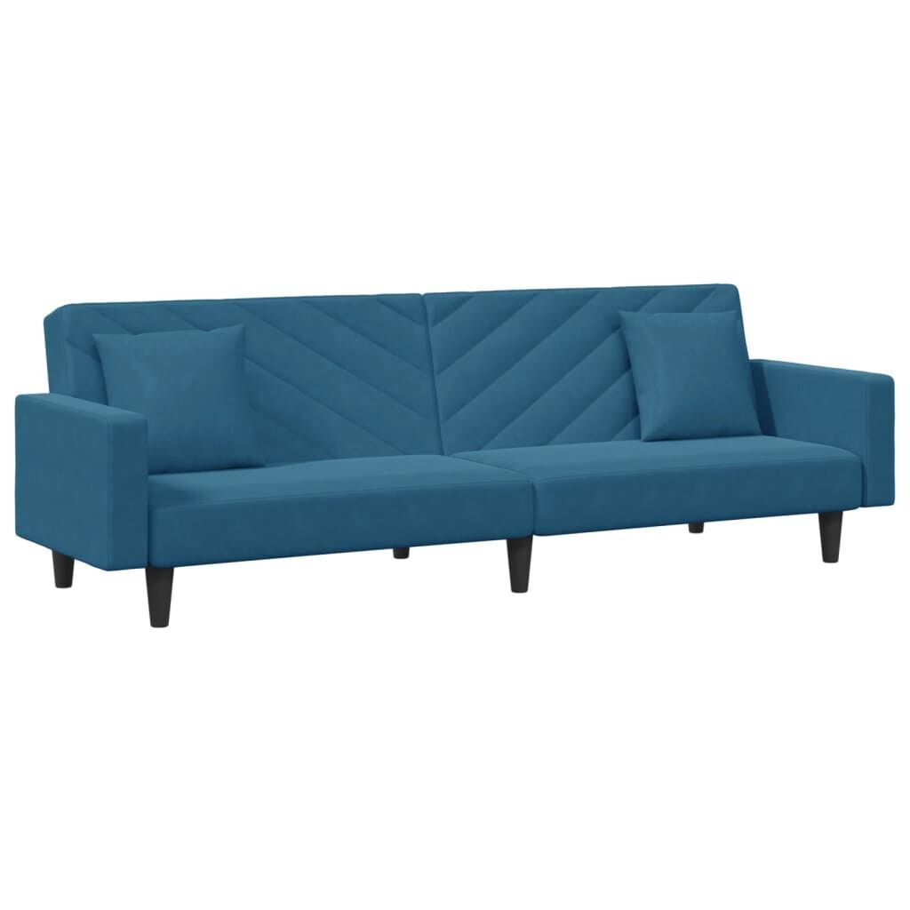 2 Piece Sofa Set with Pillows Blue Velvet Price