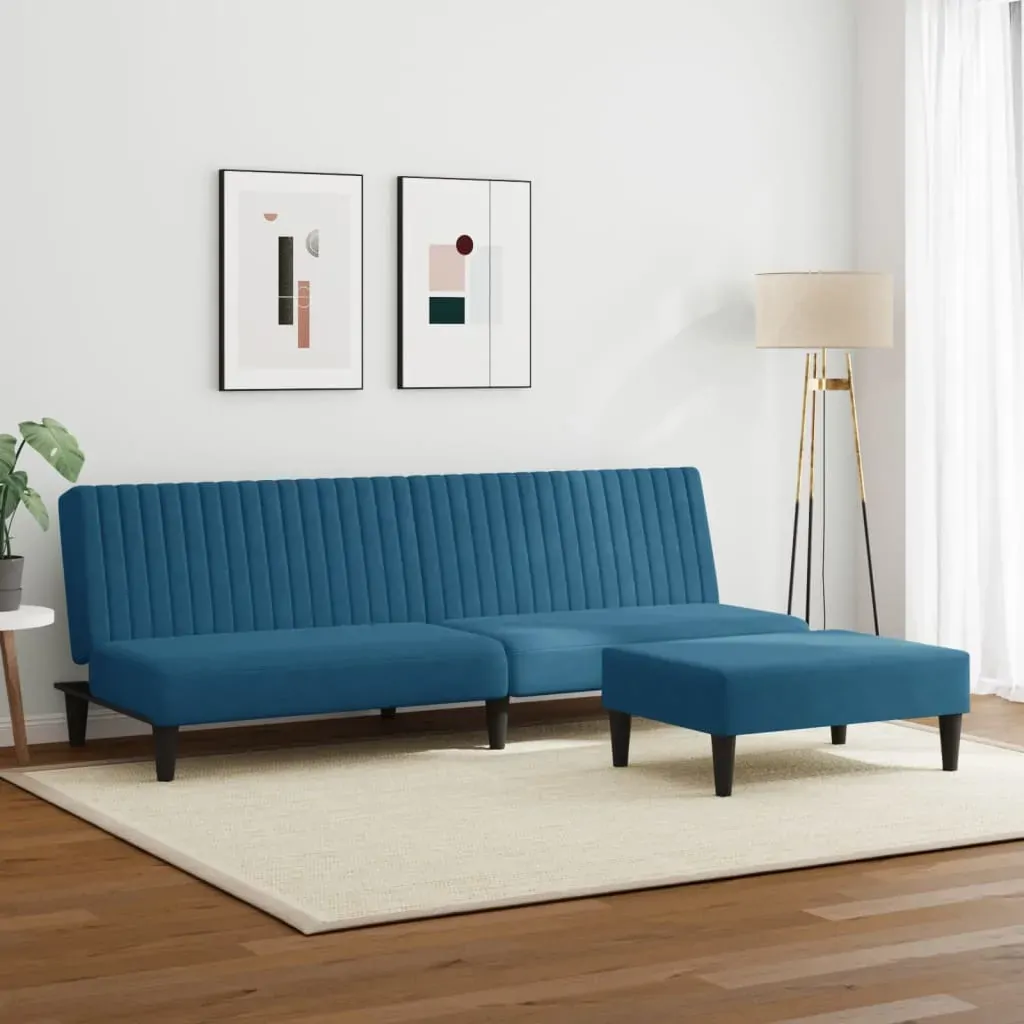 2 Piece Sofa Set Blue Velvet Price