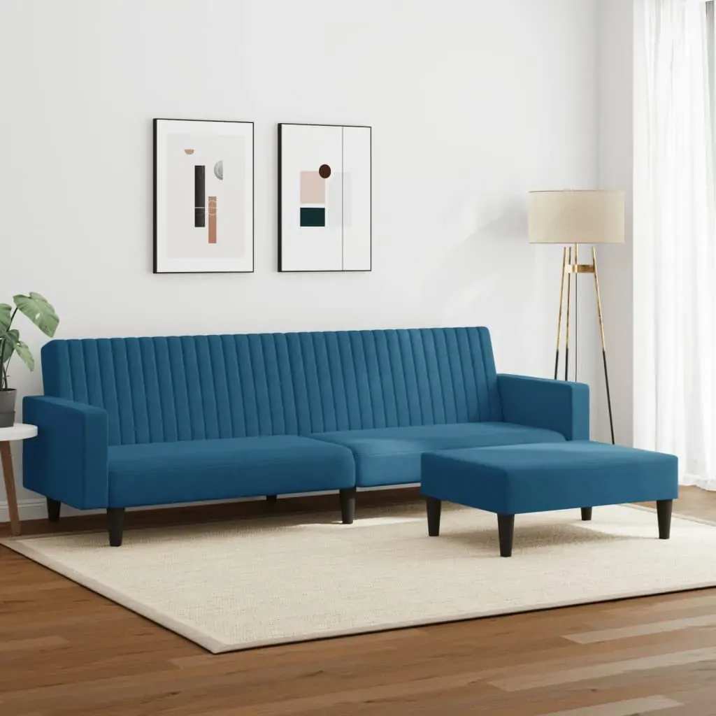 2 Piece Sofa Set Blue Velvet Price
