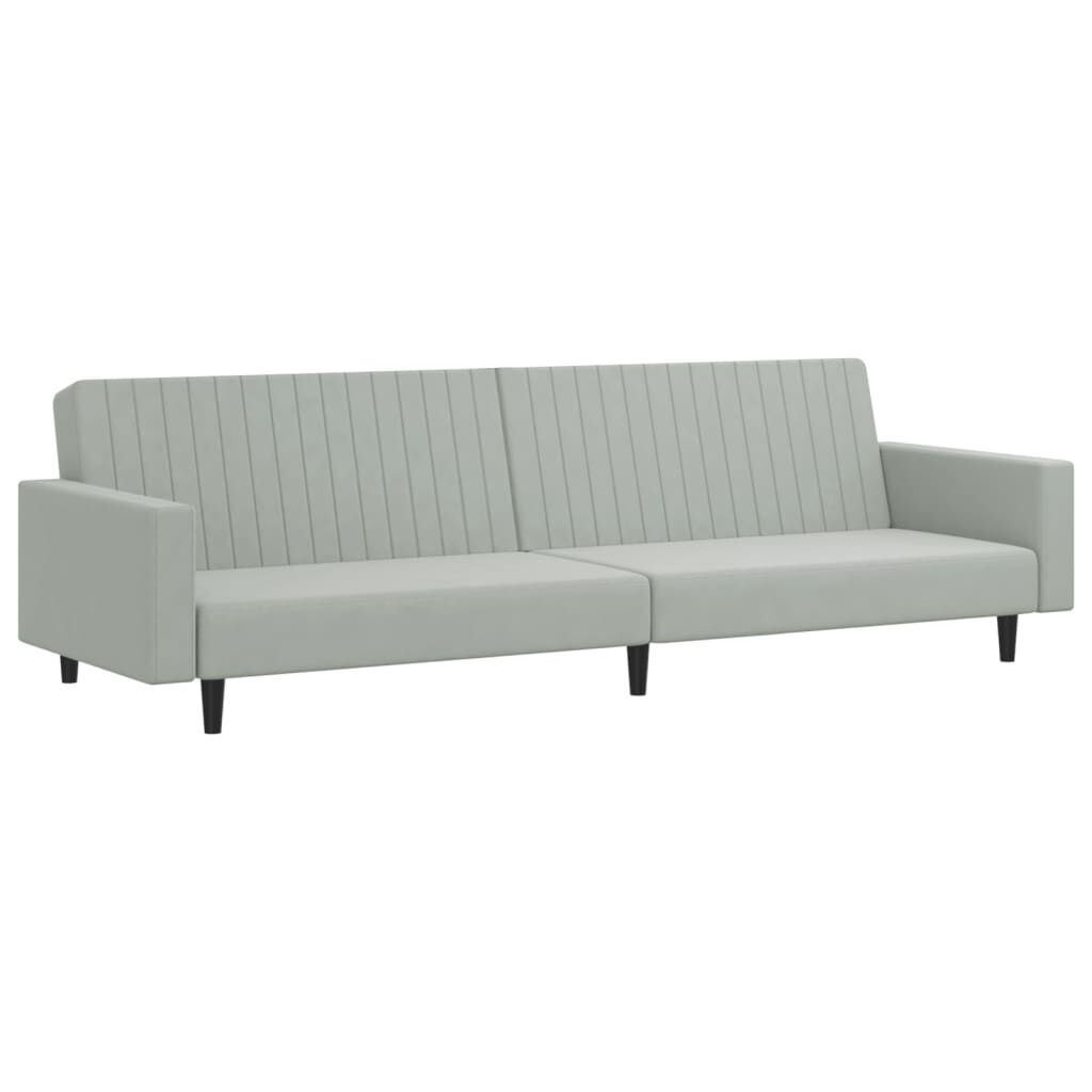 2 Piece Sofa Set Light Grey Velvet Price