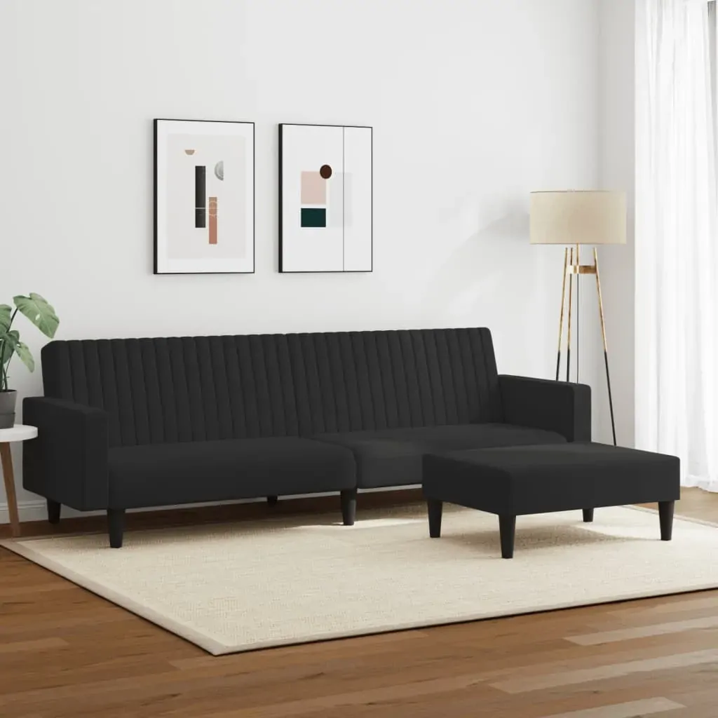 2 Piece Sofa Set Black Velvet Price