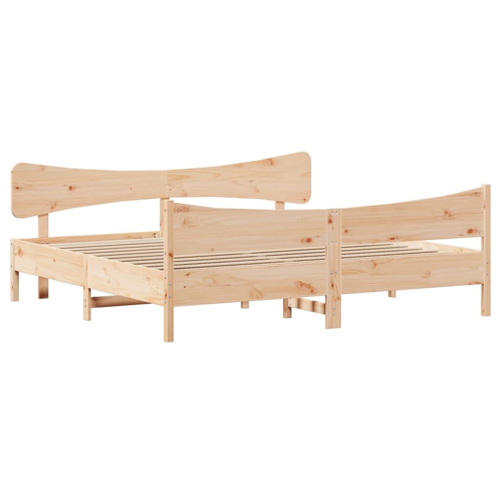 Bed Frame without Mattress 183x203 cm King Solid Wood Pine Price