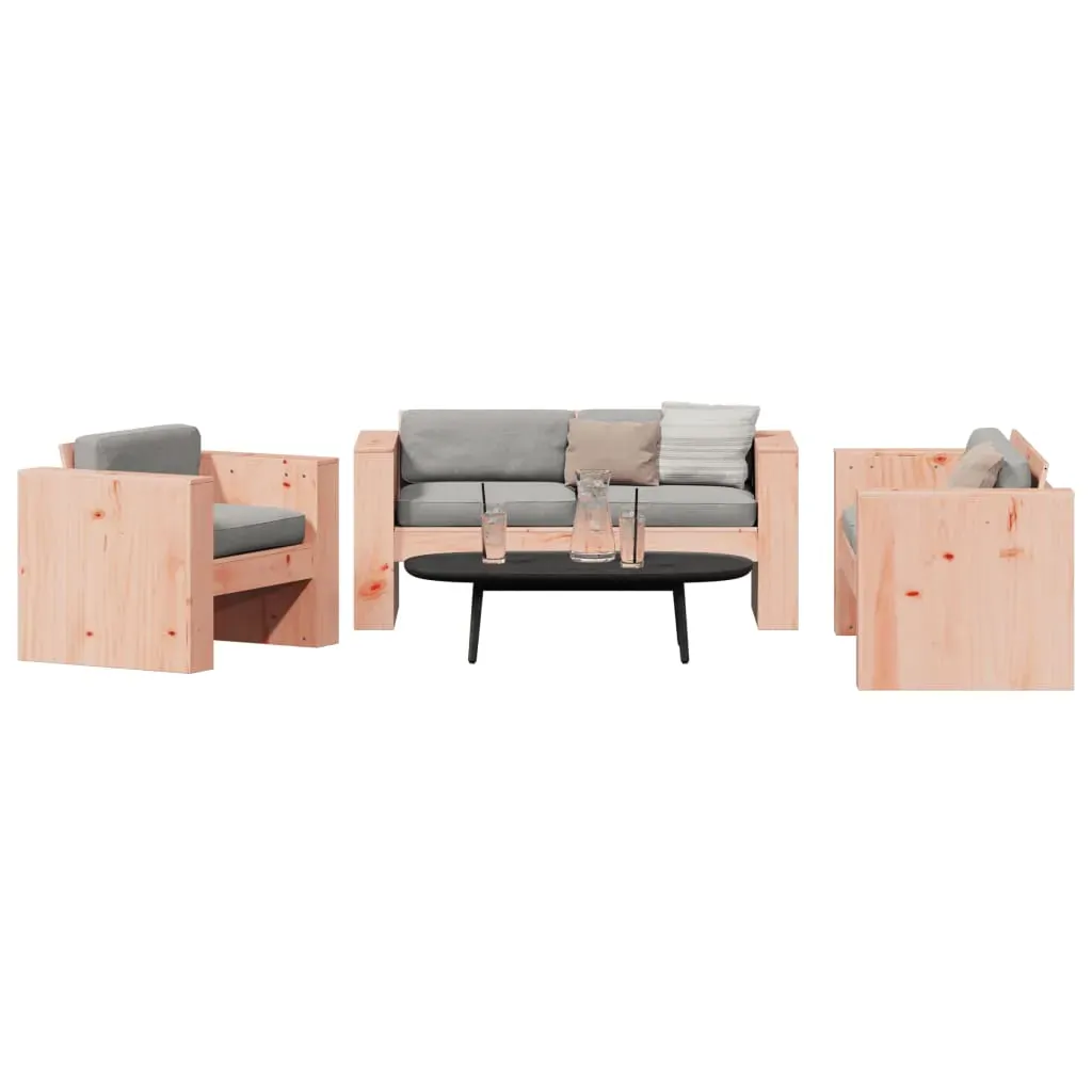 2 Piece Garden Lounge Set Solid Wood Douglas Price