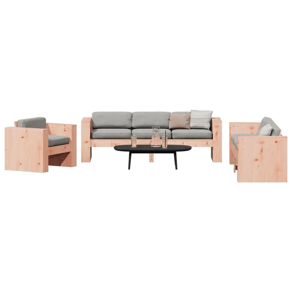 2 Piece Garden Lounge Set Solid Wood Douglas Price