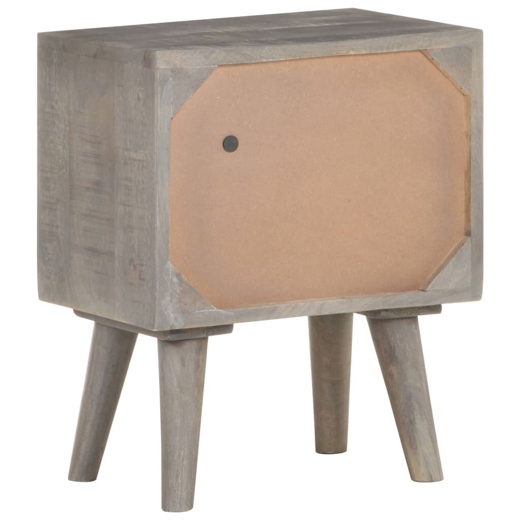 Bedside Cabinet Grey 40x30x50 cm Solid Rough Mango Wood Price