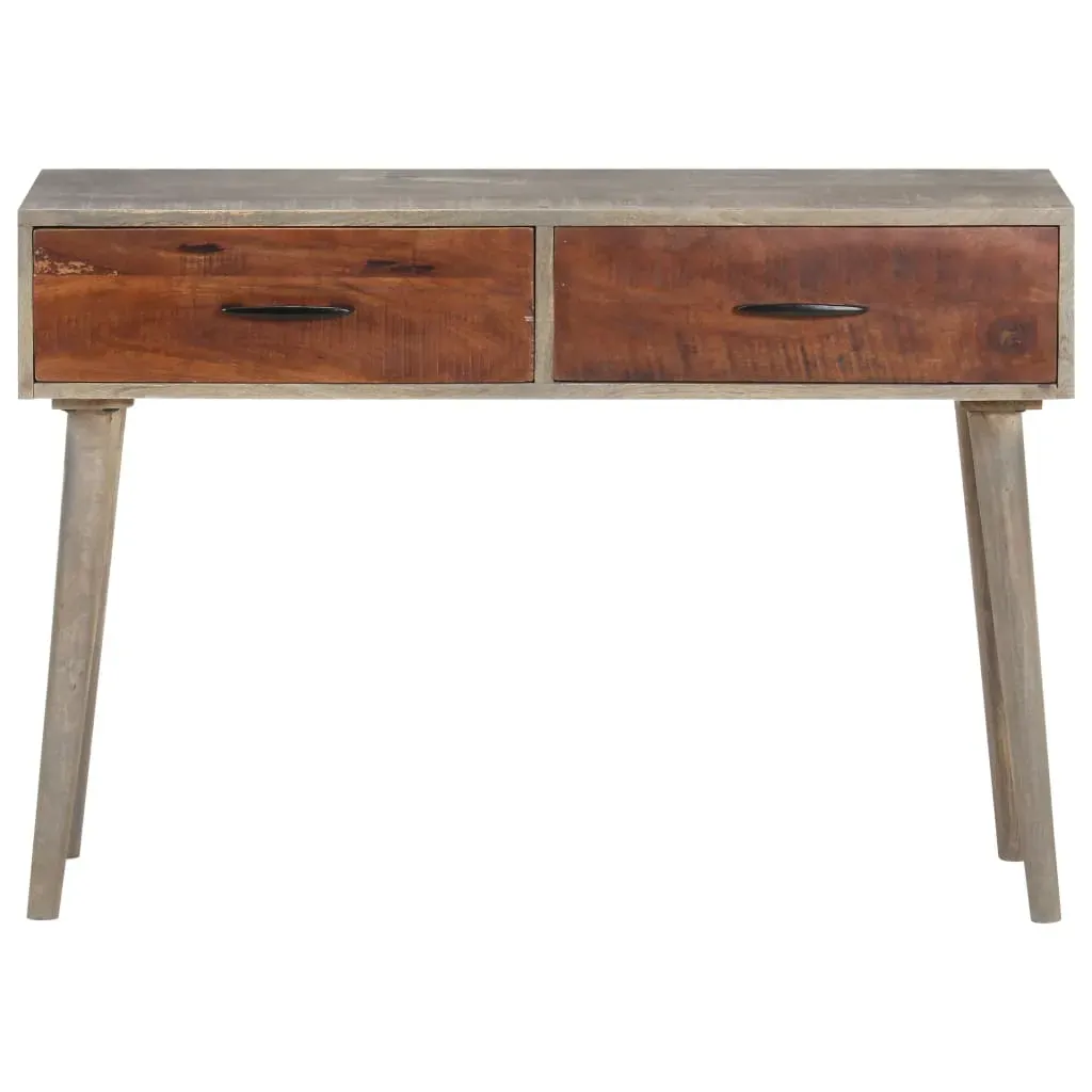 Console Table Grey 110x35x75 cm Solid Rough Mango Wood Price
