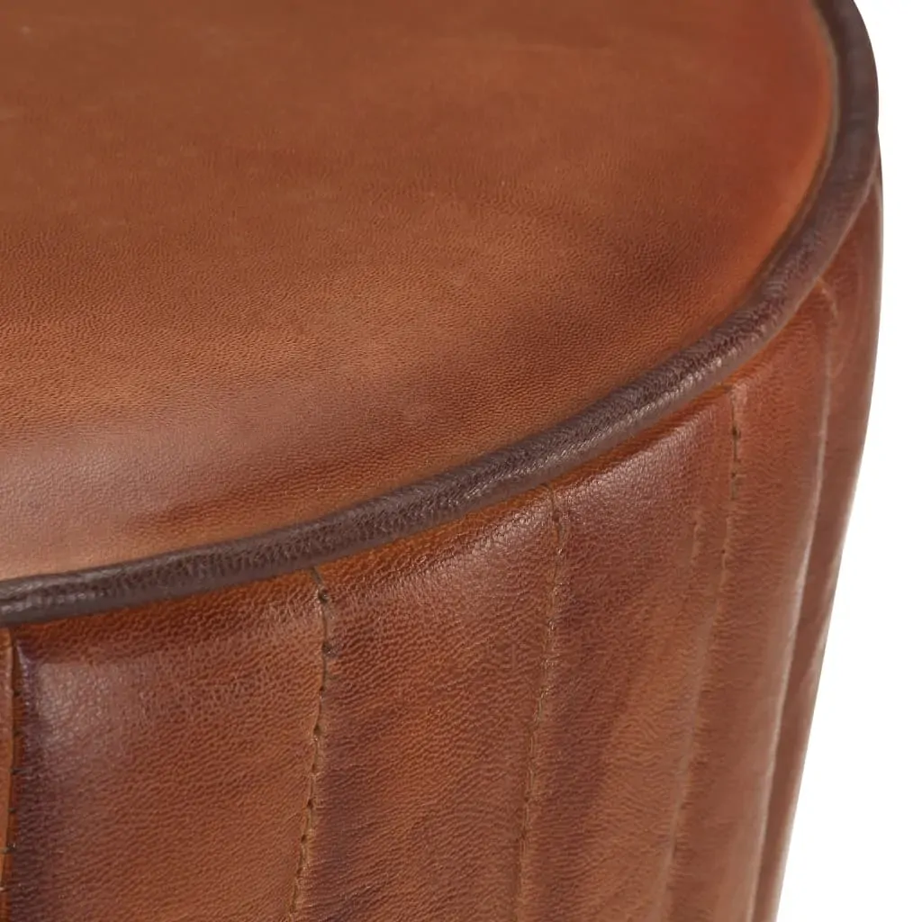 Bar Stool Brown Real Leather Price
