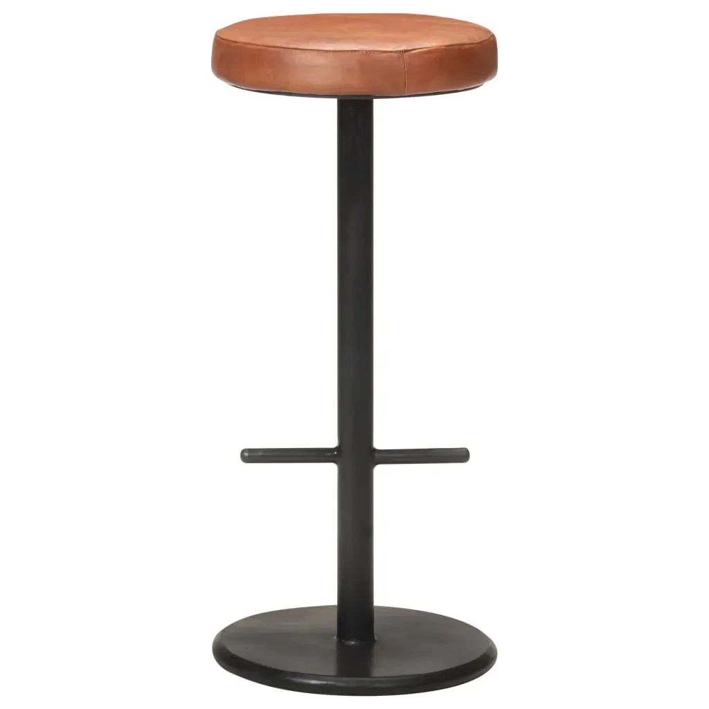 Bar Stools 2 pcs Brown Real Leather Price