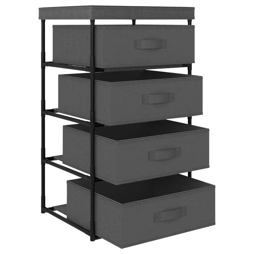 Storage Rack with 4 Fabric Baskets Steel Grey Price