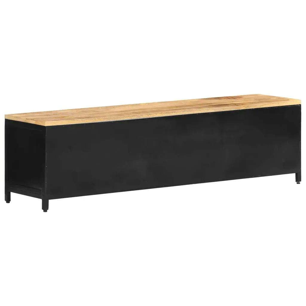 TV Cabinet 130x30x37 cm Solid Rough Mango Wood Price