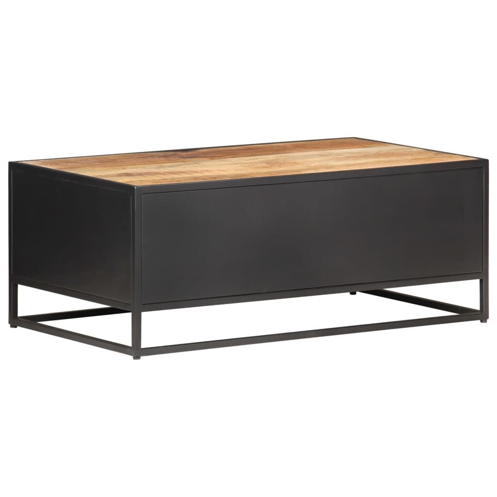 Coffee Table 90x50x35 cm Rough Mango Wood and Natural Cane Price