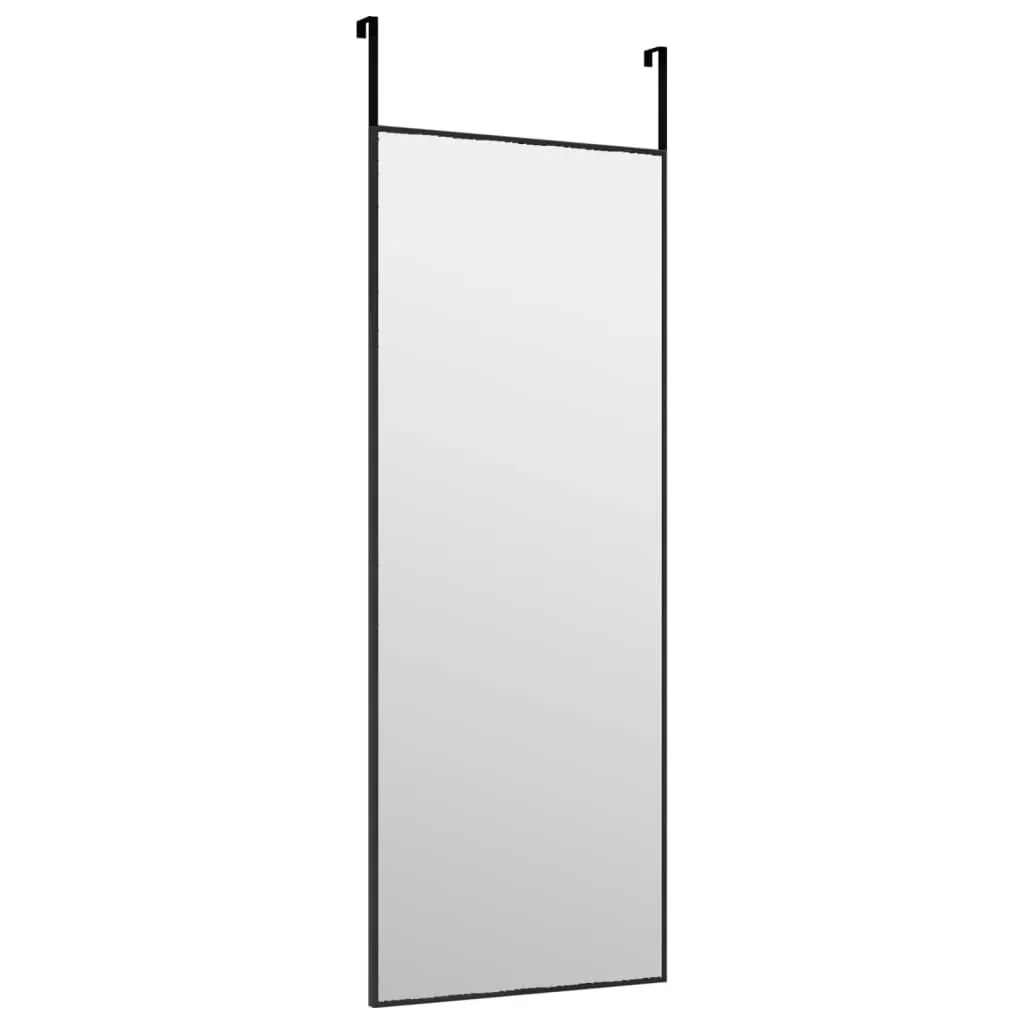 Door Mirror Black 30x80 cm Glass and Aluminium Price