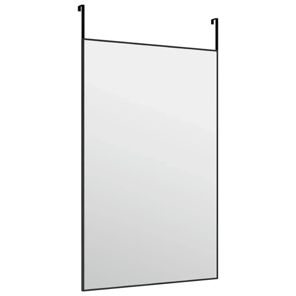 Door Mirror Black 50x80 cm Glass and Aluminium Price