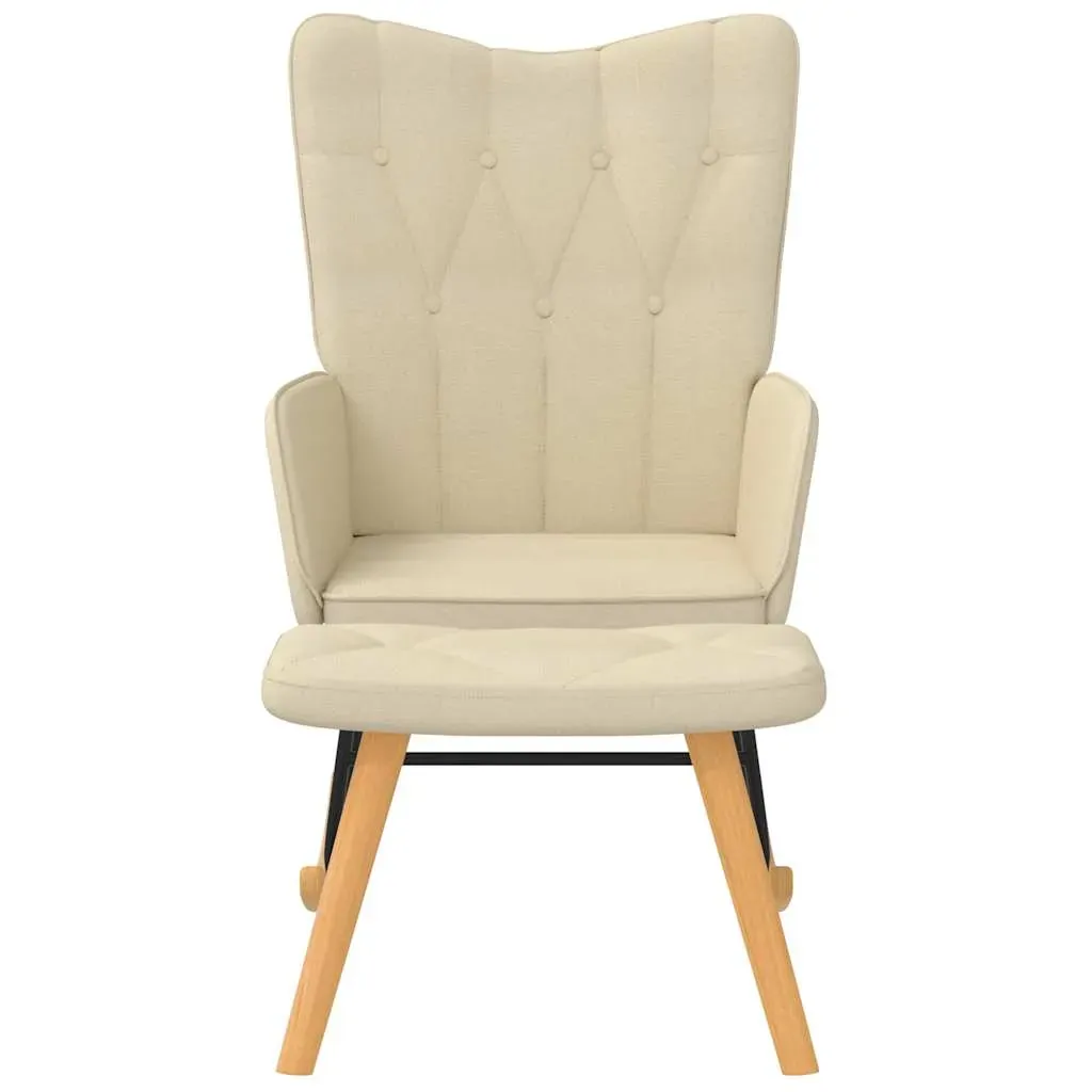 Rocking Chair with a Stool Cream Fabric Price