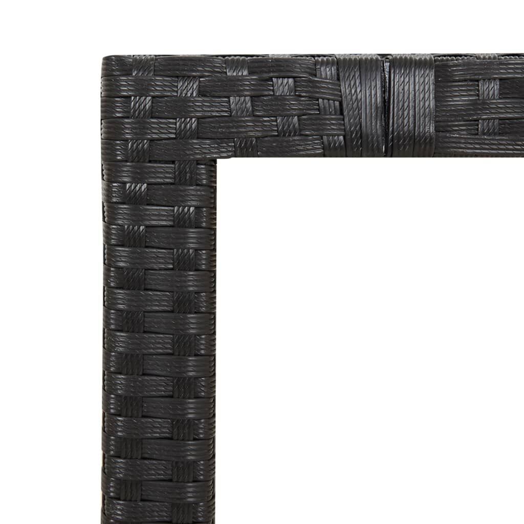7 Piece Garden Dining Set with Cushions Black Poly Rattan Price