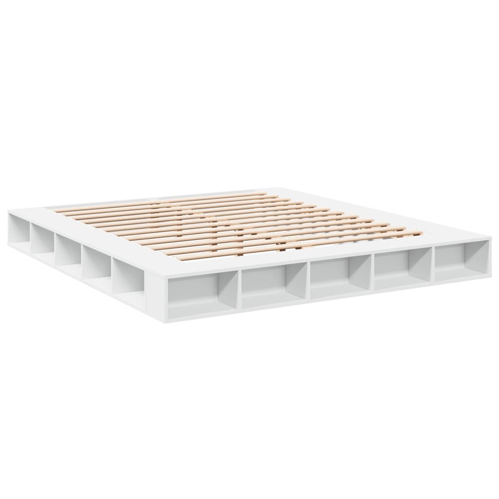 Bed Frame without Mattress White 183x203 cm King Price