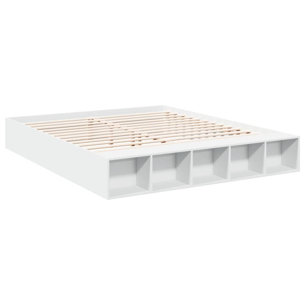 Bed Frame without Mattress White 183x203 cm King Price