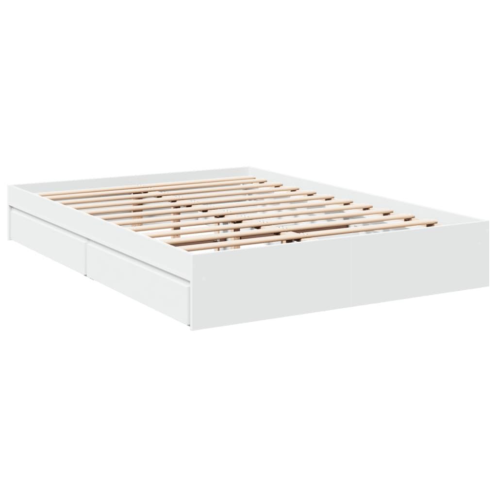 Bed Frame with Drawers without Mattress White 150x200 cm Price