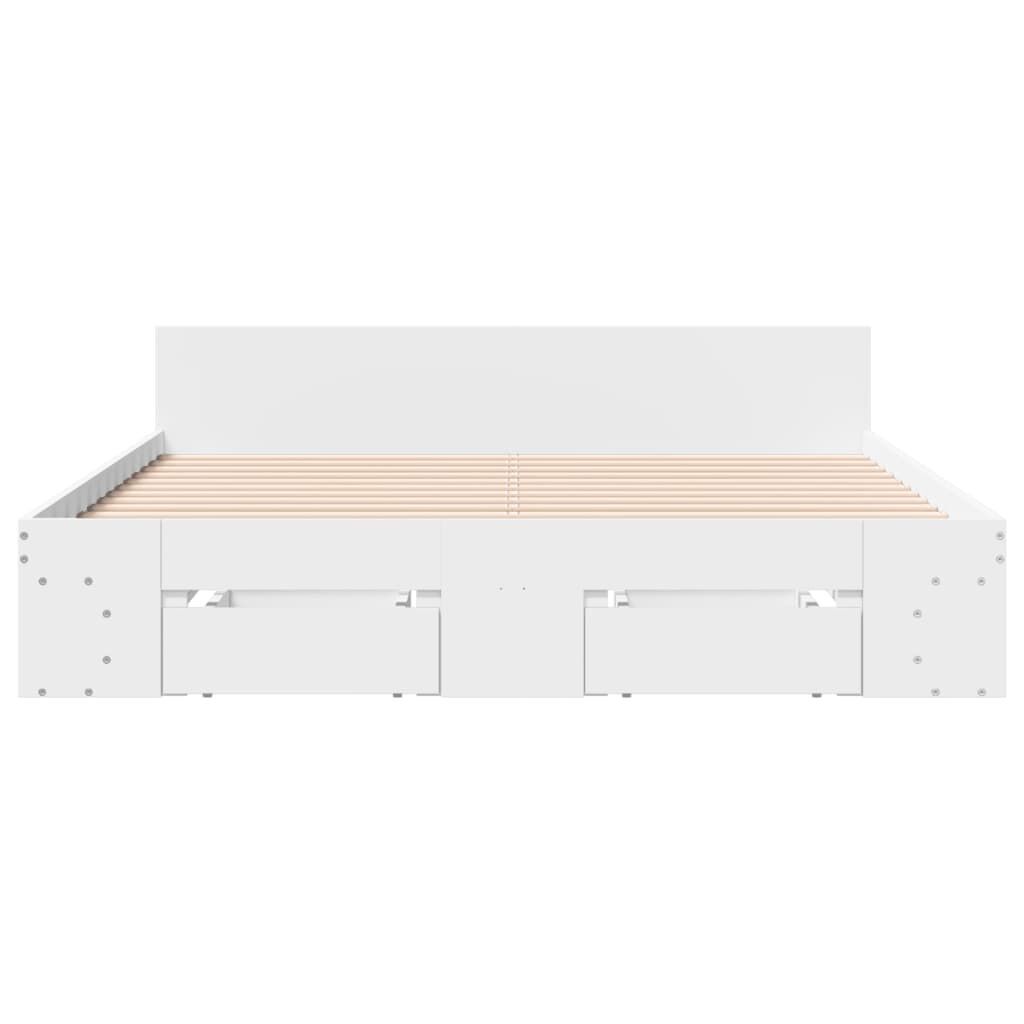 Bed Frame with Drawers without Mattress White 150x200 cm Price