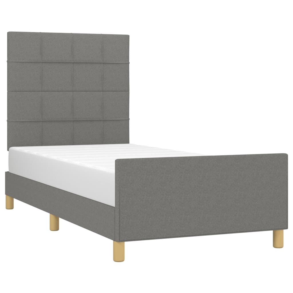 Bed Frame without Mattress Dark Grey 107x203 cm King Single Size Fabric Price