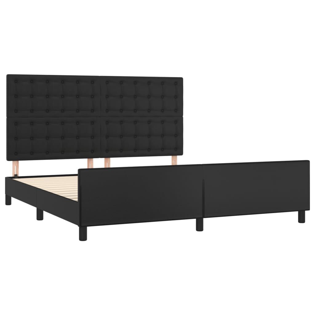 Bed Frame without Mattress Black 152x203 cm Queen Faux Leather Price