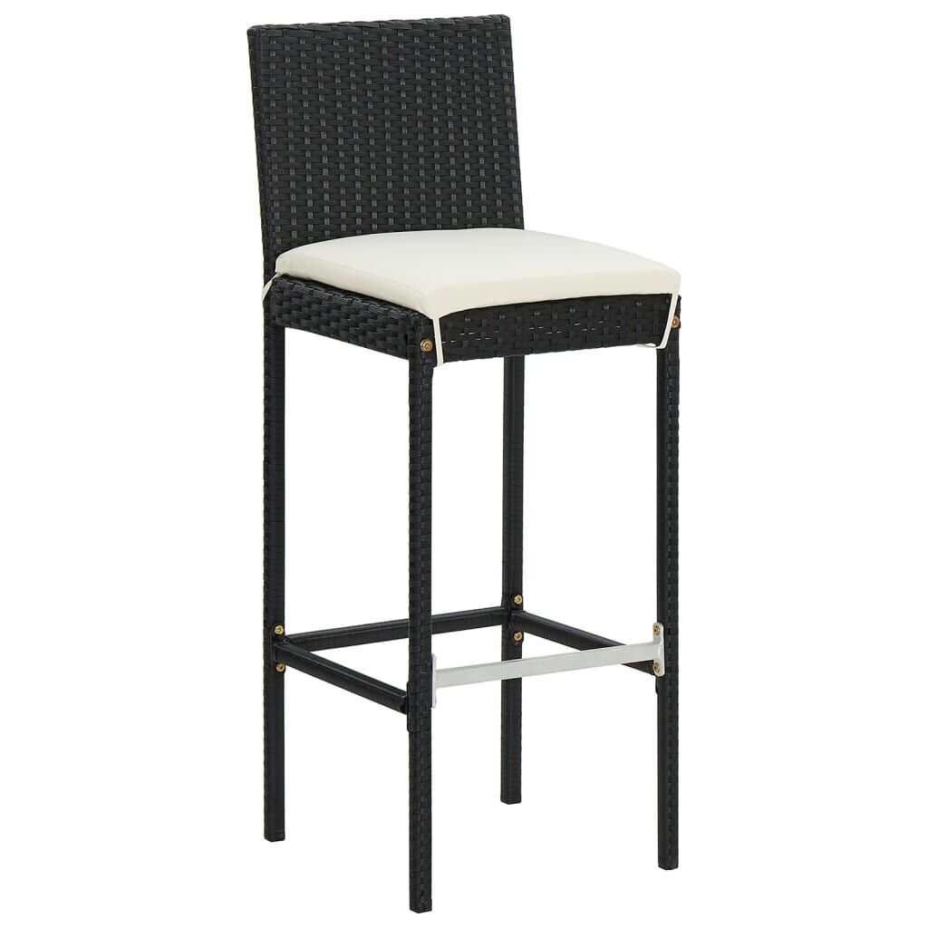 5 Piece Garden Bar Set Black Solid Wood Acacia and Poly Rattan Price