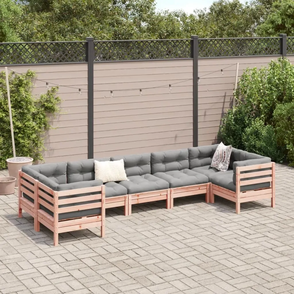 7 Piece Garden Sofa Set with Cushions Solid Wood Douglas Fir Price