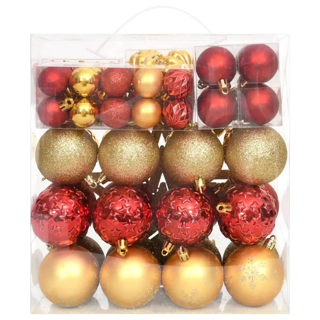 70 Piece Christmas Bauble Set Gold and Red Price
