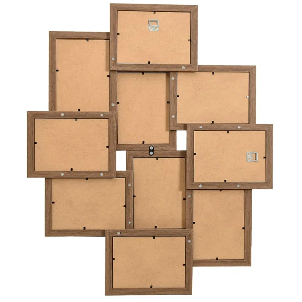 Collage Photo Frame for Picture 10 pcs 10x15 cm Light Brown MDF Price