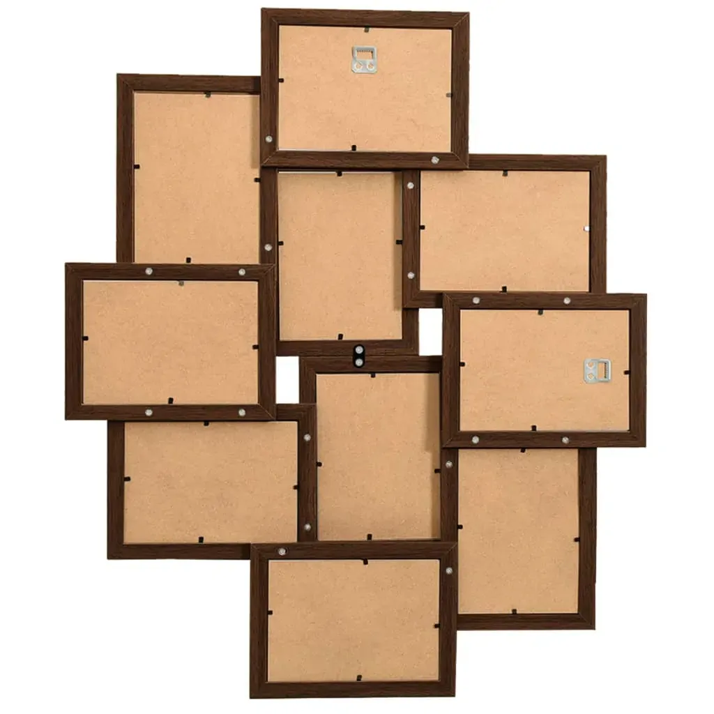 Collage Photo Frame for Picture 10 pcs 10x15 cm Dark Brown MDF Price