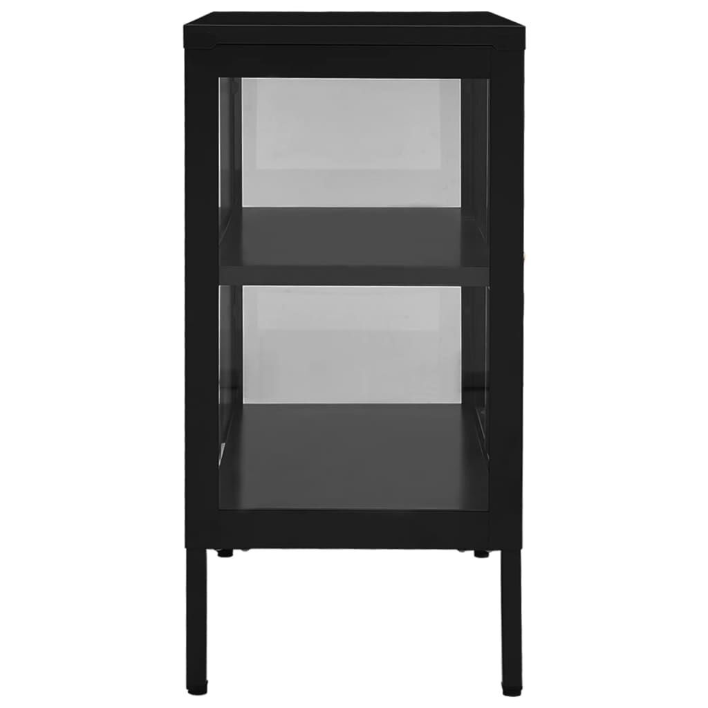 Sideboard Black 70x35x70 cm Steel and Glass Price