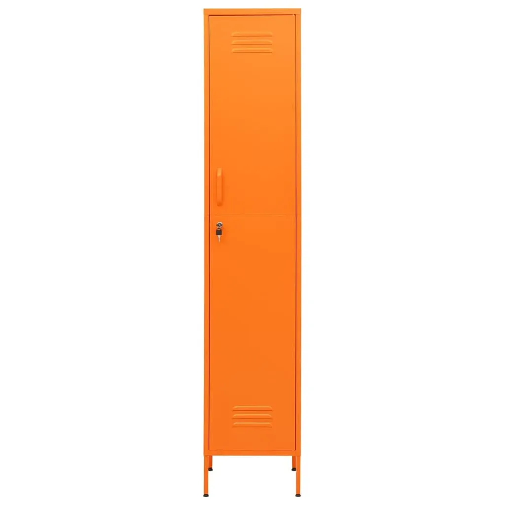 Locker Cabinet Orange 35x46x180 cm Steel Price