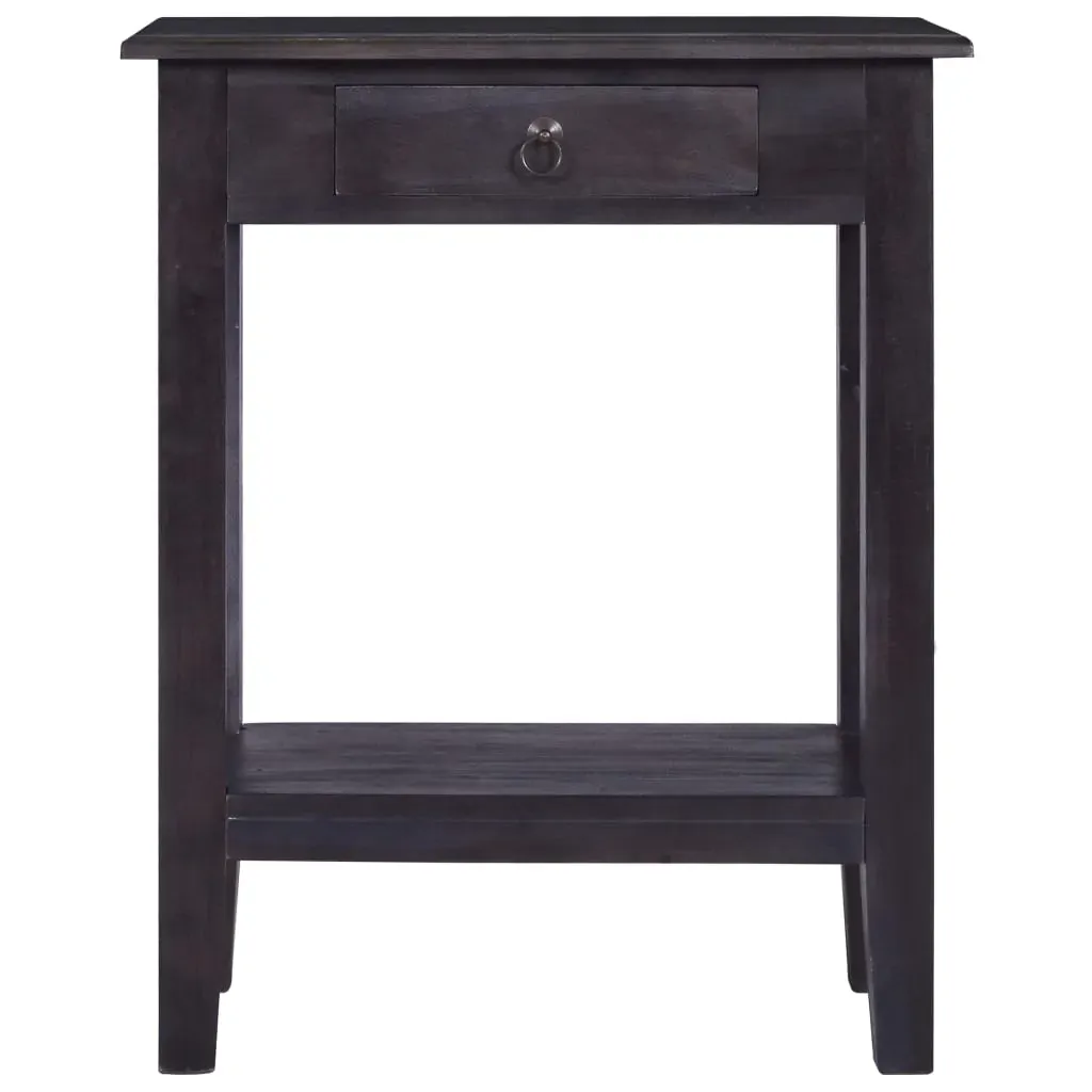 Console Table with Drawer Black 60x30x75 cm Solid Wood Mahogany Price
