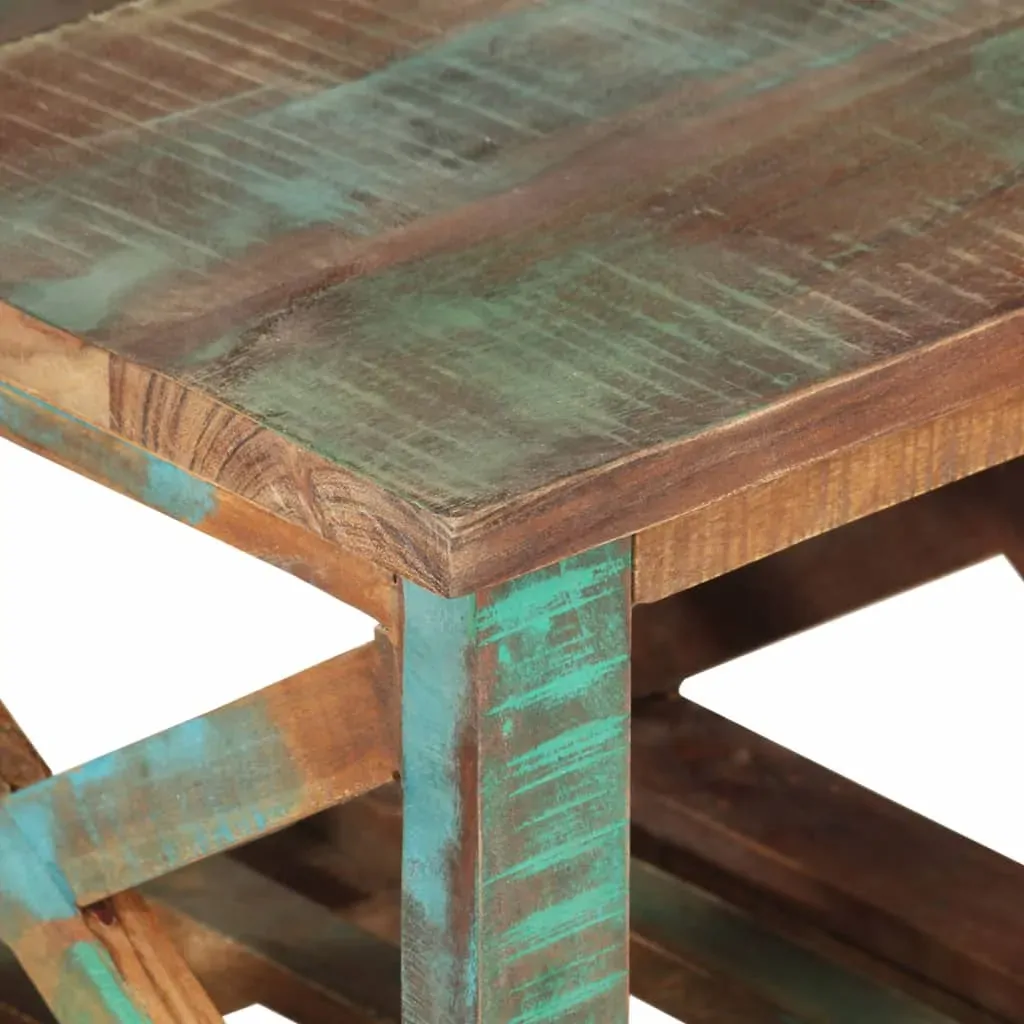 Side Table with Wheels 40x40x42 cm Solid Wood Reclaimed Price