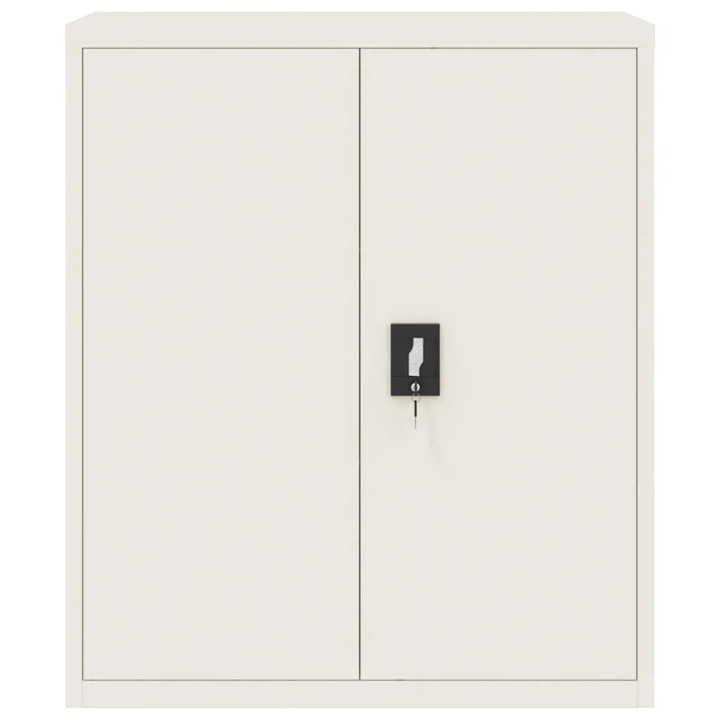 File Cabinet White 90x40x105 cm Steel Price