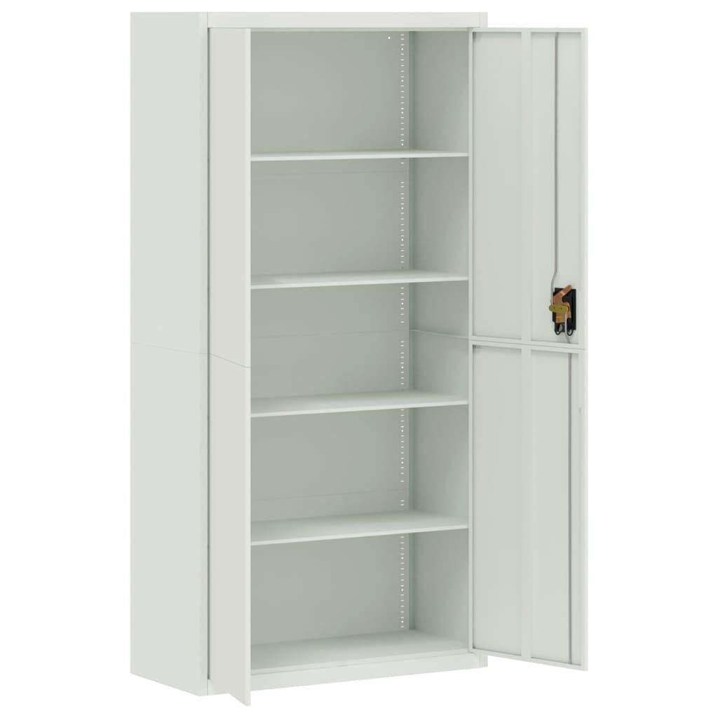 File Cabinet Light Grey 90x40x180 cm Steel Price