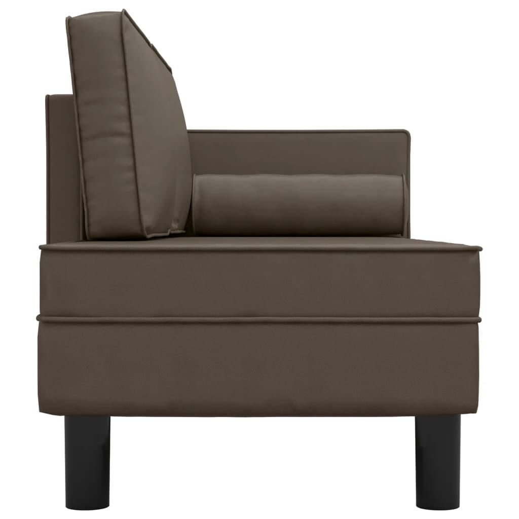 Chaise Lounge with Cushions and Bolster Grey Faux Leather Price