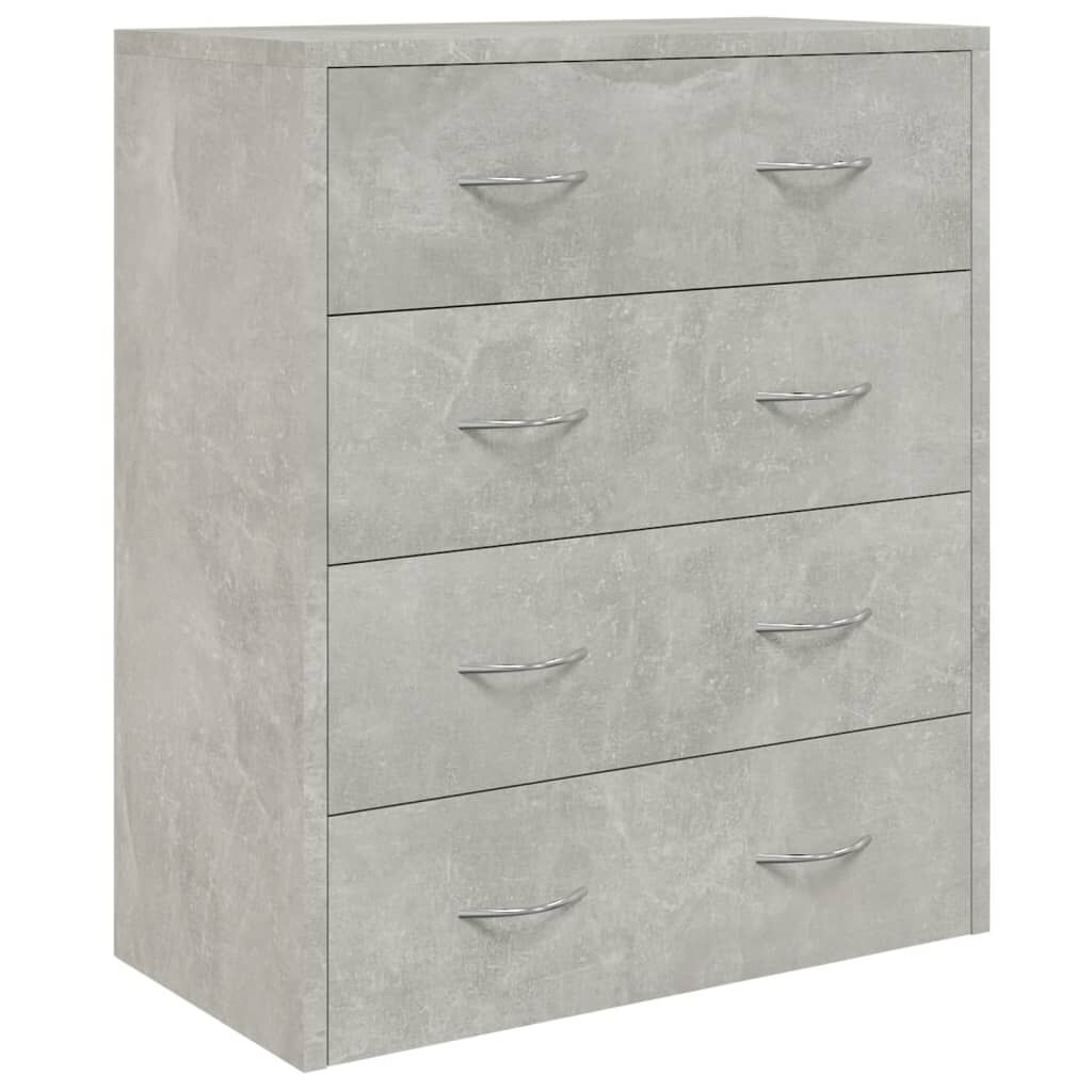 Sideboard with 4 Drawers 60x30.5x71 cm Concrete Grey Price