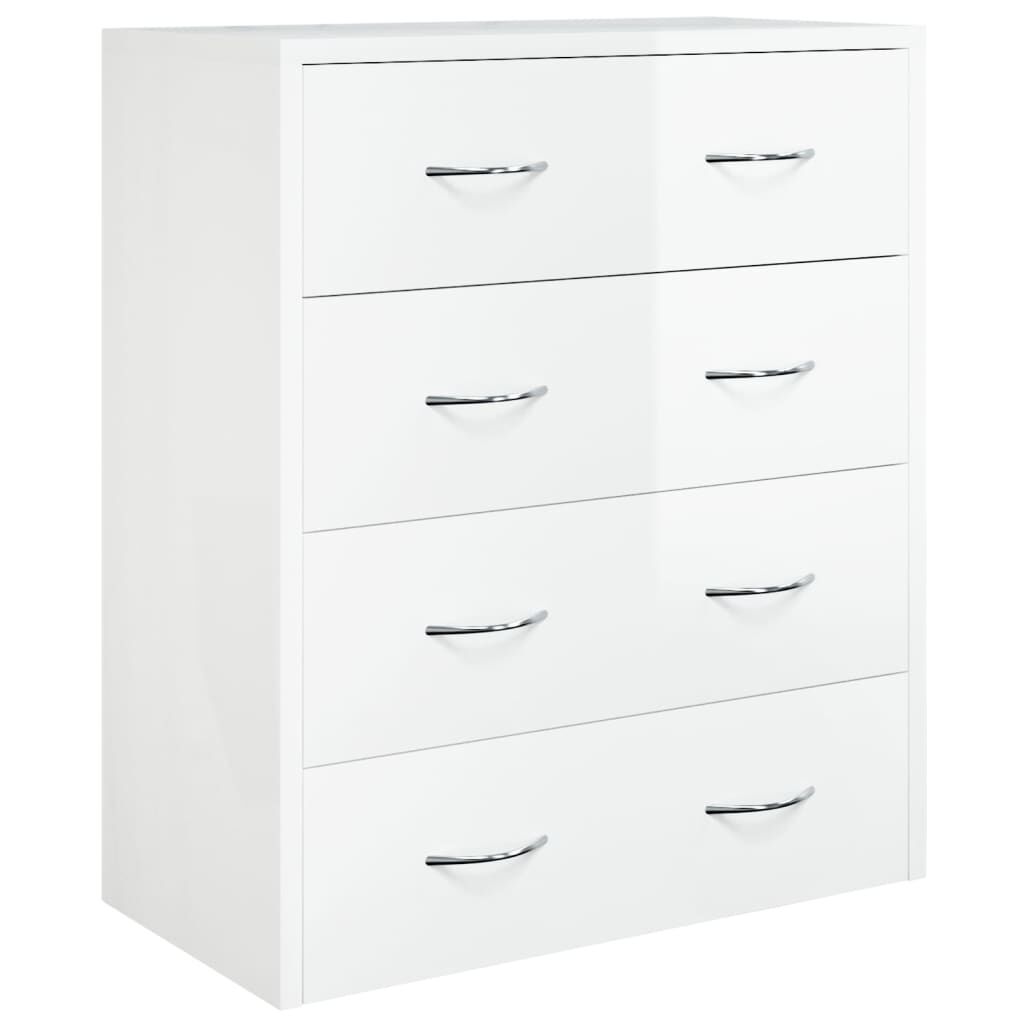 Sideboard with 4 Drawers 60x30.5x71 cm High Gloss White Price