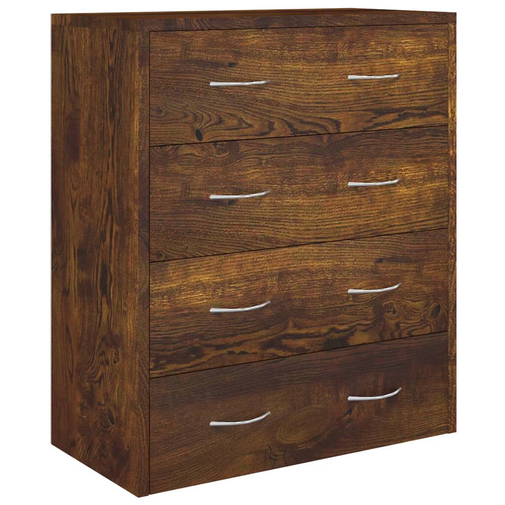 Sideboard with 4 Drawers 60x30.5x71 cm Smoked Oak Price