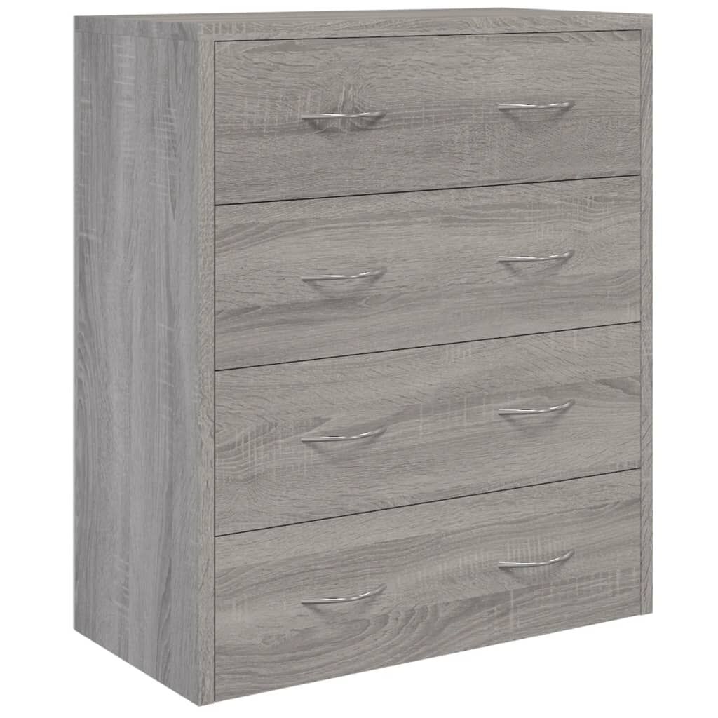 Sideboard with 4 Drawers 60x30.5x71 cm Grey Sonoma Price
