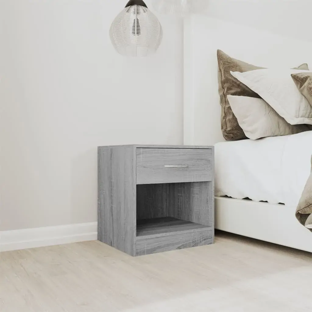 Bedside Cabinets 2 pcs with Drawer Grey Sonoma Price