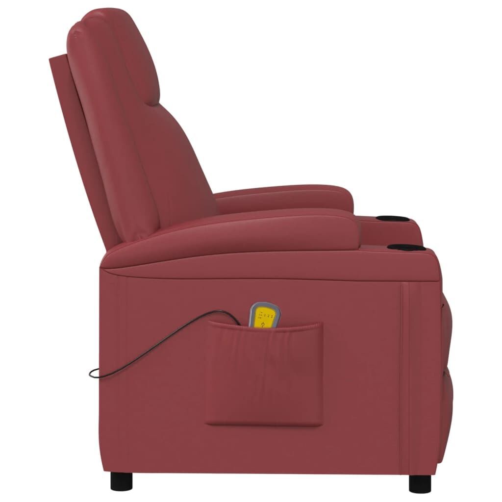 Massage Chair Wine Red Faux Leather Price