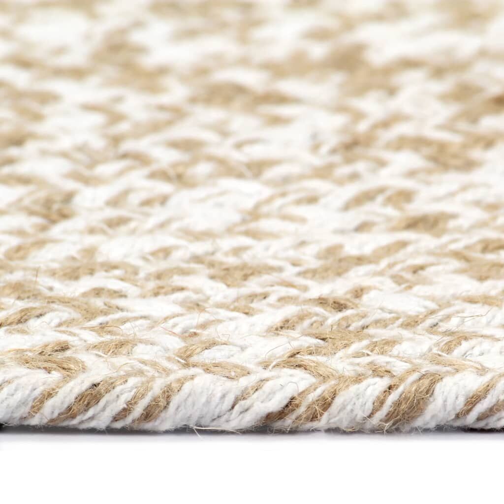 Handmade Rug Jute White and Brown 180 cm Price