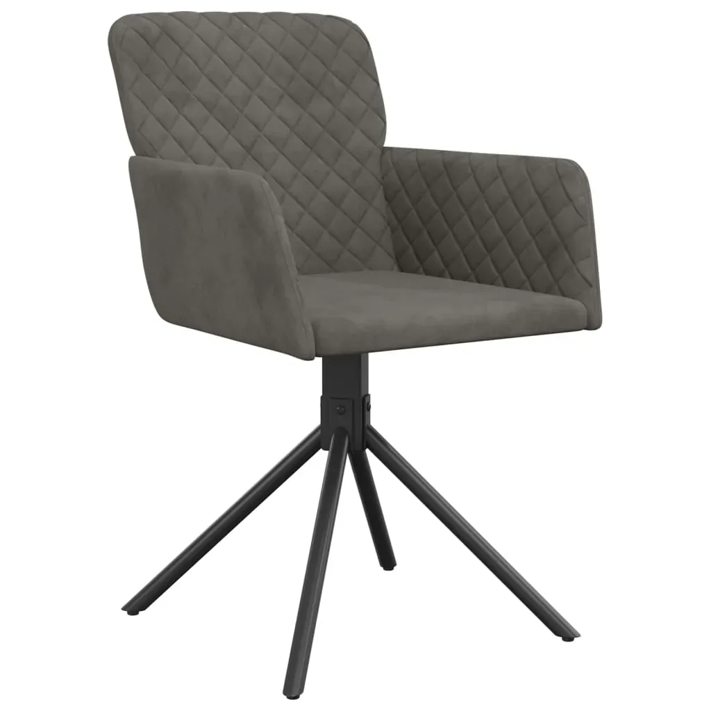 Swivel Dining Chairs 2 pcs Dark Grey Velvet Price