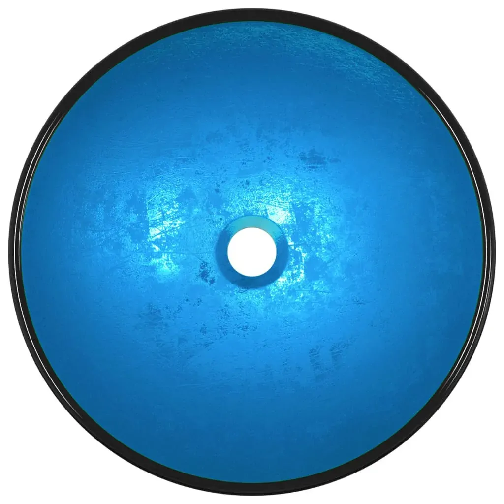 Basin Tempered Glass 42x14 cm Blue Price