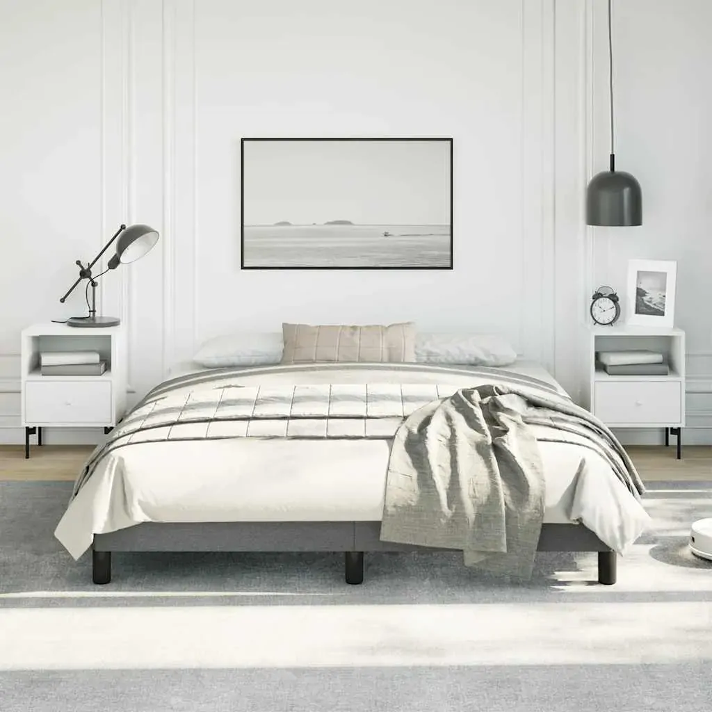 Bed Frame without Mattress Dark Grey 152x203 cm Queen Fabric Price